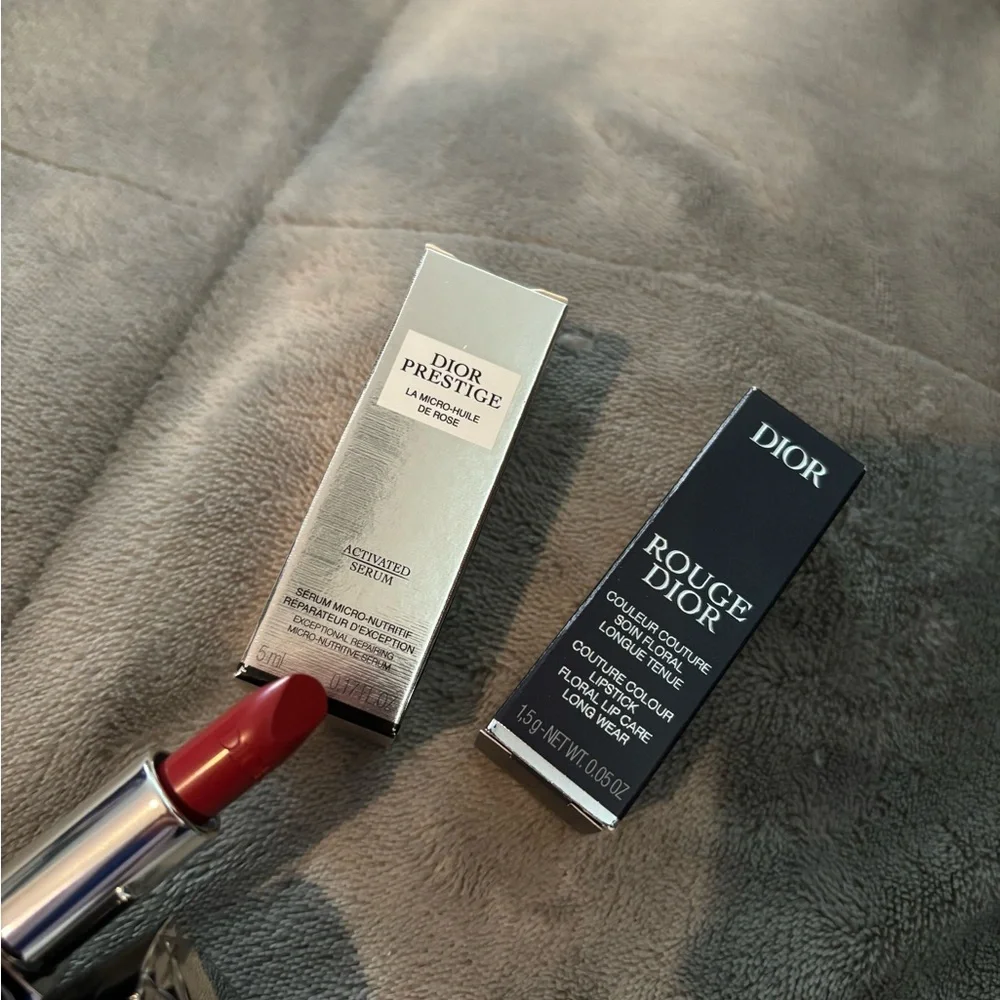 Dior Prestige and Rouge Dior Lipstick Set in Silver and Black